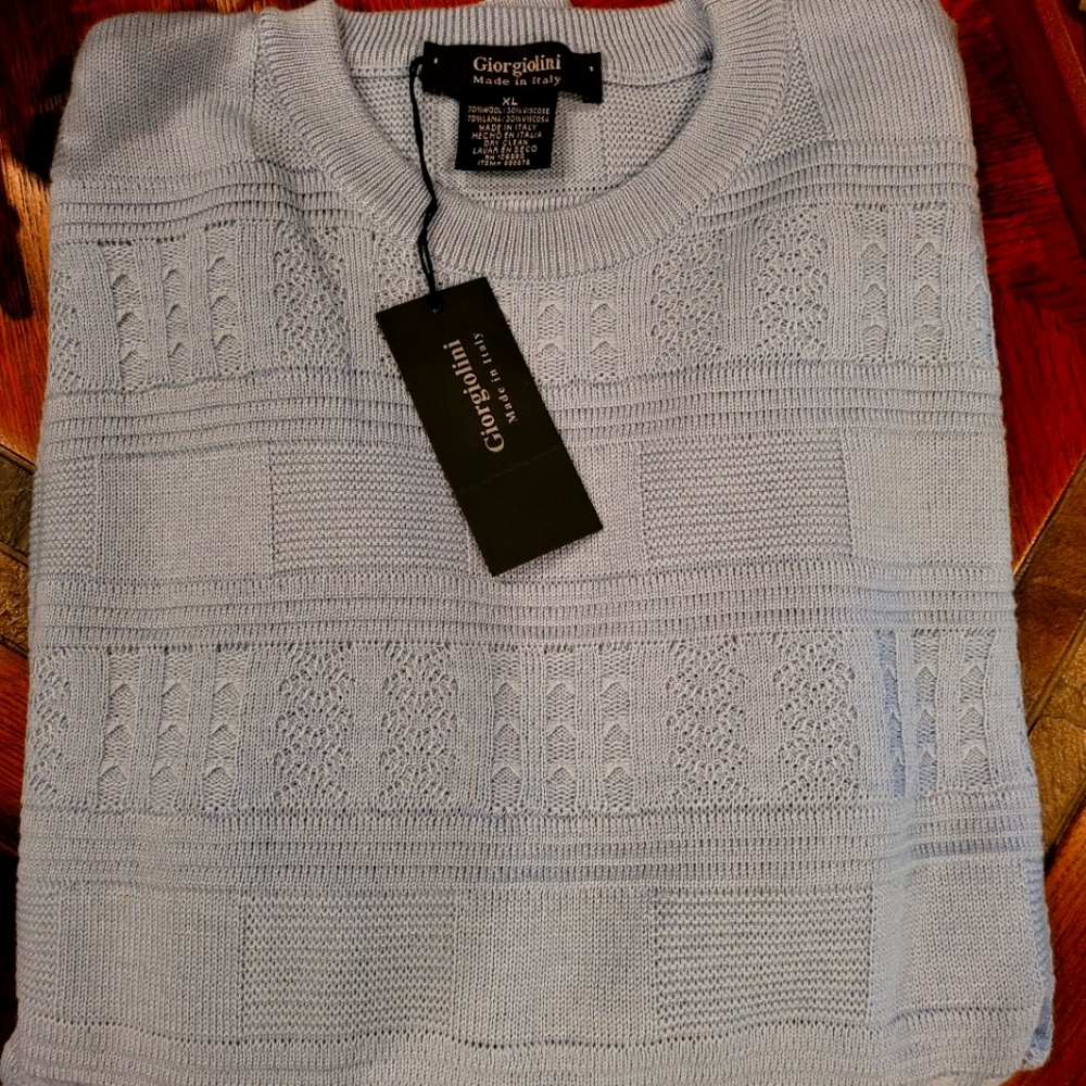 Giorgiolini designer mens blue sweater